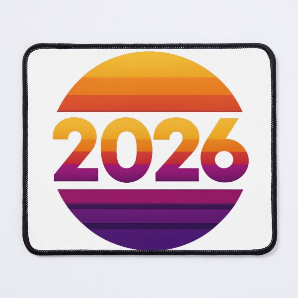 Item preview, Retro Sunset 2026 Typography – Vintage Synthwave New Year Design designed and sold by FUIRY .