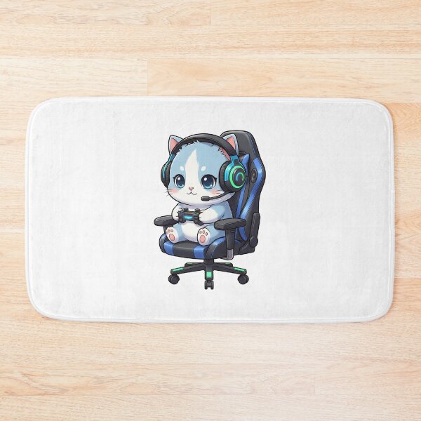 Item preview, blue Cute Gamer Cat Character designed and sold by HoopeStylee.