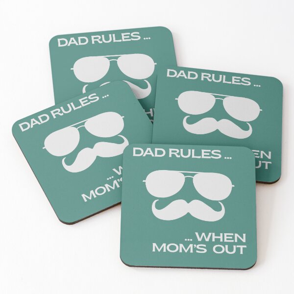 Item preview, White on Teal Green Fresh minimalist retro style for every dad. designed and sold by Panoramax.