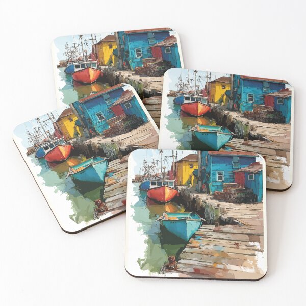 Item preview, North Rustico Prince Edward Island | Colourful Harbour Poster designed and sold by TuncGK.