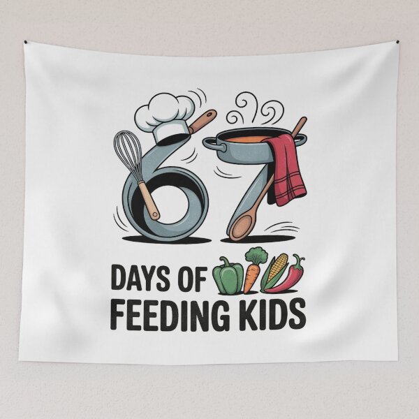 Item preview, Retro 67 Days of Feeding Kids Lunch Lady Cafeteria Worker designed and sold by FreshVibe Prints.