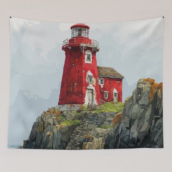Item preview, Seacow Head Prince Edward Island | Red Cliffs & Lighthouse Poster designed and sold by TuncGK.