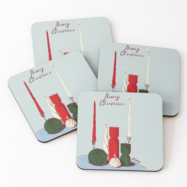 Item preview, Retro Christmas Candles, Happy Holidays, Greeting Art  designed and sold by Dina Stoianova.