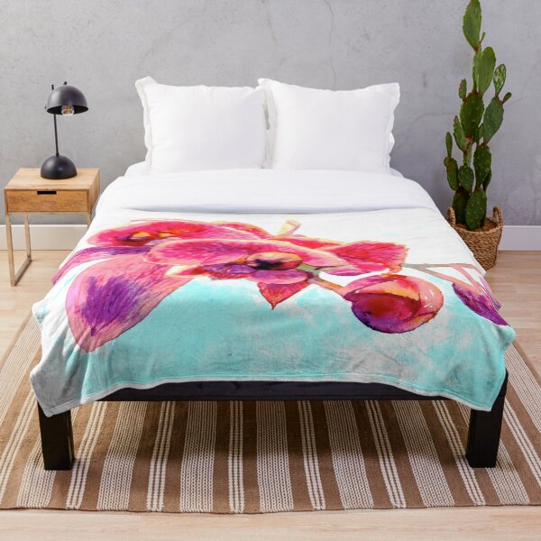 Woody Orchids Throw Blanket