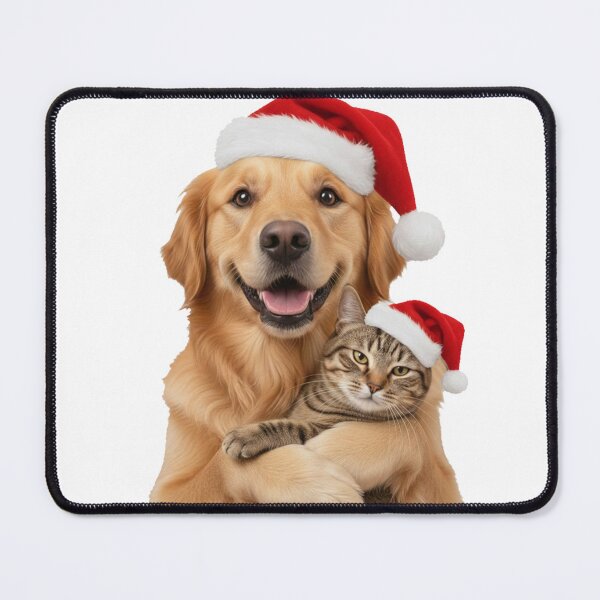 Item preview, Photorealistic Dog & Unimpressed Cat Sticker | Christmas Pet Humor designed and sold by Thaliandra.