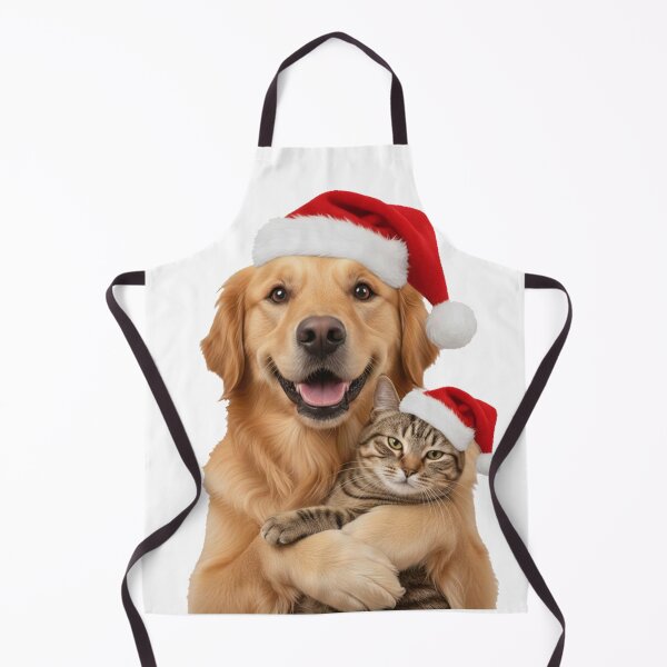 Item preview, Photorealistic Dog & Unimpressed Cat Sticker | Christmas Pet Humor designed and sold by Thaliandra.