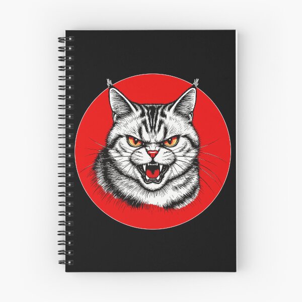 Item preview, Angry Cat Japanese Portrait. Mad Kitten in a Red Circle designed and sold by PeasyEasy.