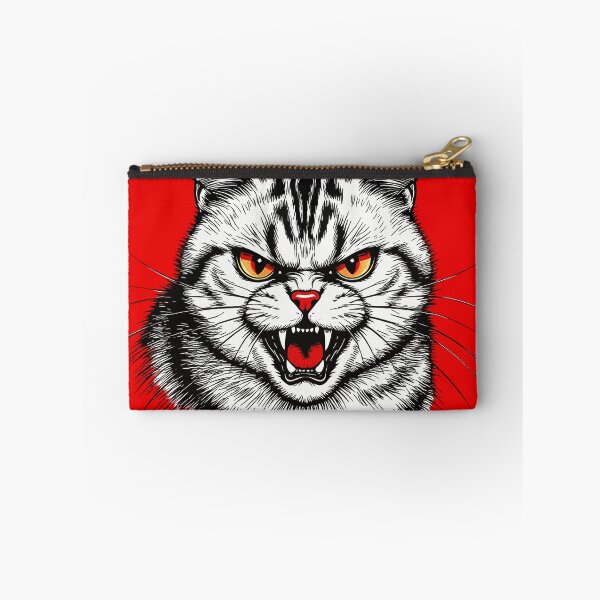 Item preview, Angry Cat Japanese Portrait. Mad Kitten in a Red Circle designed and sold by PeasyEasy.