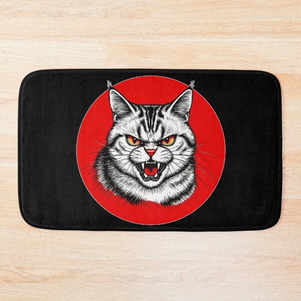 Item preview, Angry Cat Japanese Portrait. Mad Kitten in a Red Circle designed and sold by PeasyEasy.