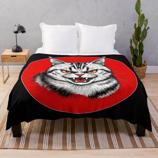 Item preview, Angry Cat Japanese Portrait. Mad Kitten in a Red Circle designed and sold by PeasyEasy.