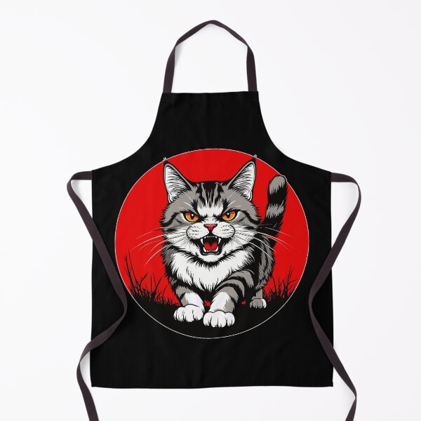 Item preview, Angry Kitten Japanese Portrait. Mad Cat in a Red Circle designed and sold by PeasyEasy.