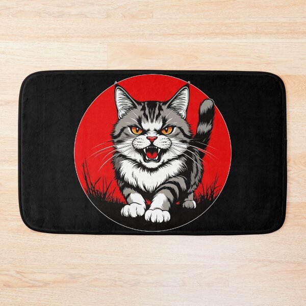 Item preview, Angry Kitten Japanese Portrait. Mad Cat in a Red Circle designed and sold by PeasyEasy.