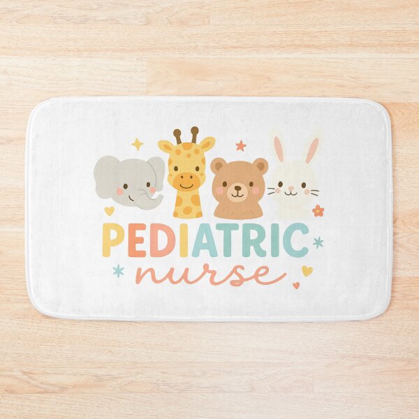 Artikelvorschau, Pediatric Nurse Zoo Tiere – Niedlicher Elefant, Giraffe, Bär & Hase im Pastell Loo entworfen und verkauft von PrintedWithSoul.