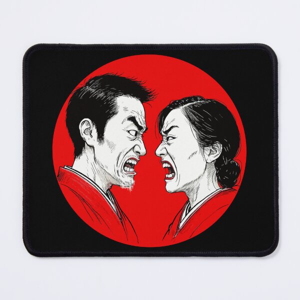 Item preview, Angry Japanese People. Angry Couple in a Red Circle designed and sold by PeasyEasy.
