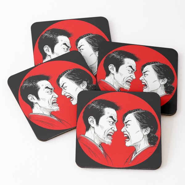 Item preview, Angry Japanese People. Angry Couple in a Red Circle designed and sold by PeasyEasy.