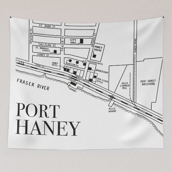 Item preview, Minimalist Port Haney Maple Ridge Historical Map designed and sold by MapleRidgeMus.