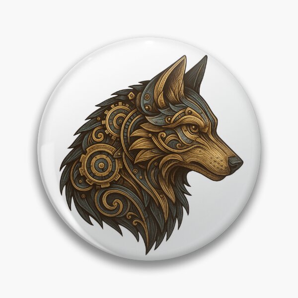 Item preview, Steampunk Wolf Profile – Ornate Mechanical Beast Illustration designed and sold by Papier Atelier Art.