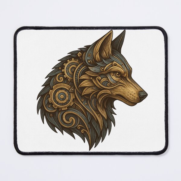 Item preview, Steampunk Wolf Profile – Ornate Mechanical Beast Illustration designed and sold by Papier Atelier Art.