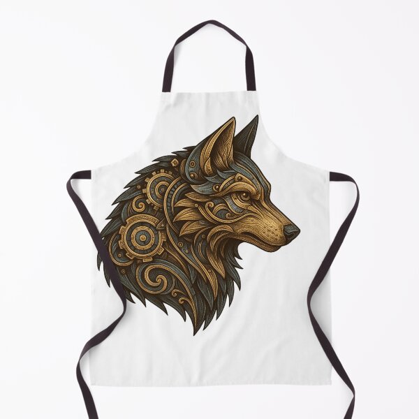 Item preview, Steampunk Wolf Profile – Ornate Mechanical Beast Illustration designed and sold by Papier Atelier Art.
