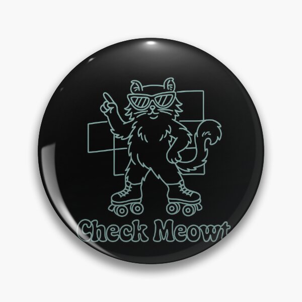 Item preview, Check Meowt Roller Outline Cat – Retro Skating Kitty designed and sold by WhiskerlyGfx.