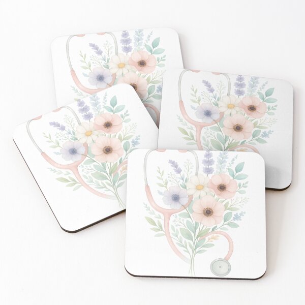 Artikelvorschau, Florales Stethoskop Nurse Design – Botanisches Pflege Motiv für Krankenschwestern & Pflegekräft entworfen und verkauft von PrintedWithSoul.
