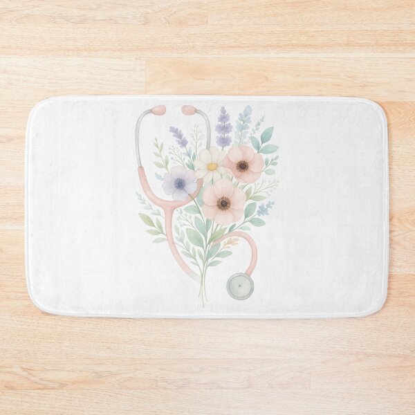Artikelvorschau, Florales Stethoskop Nurse Design – Botanisches Pflege Motiv für Krankenschwestern & Pflegekräft entworfen und verkauft von PrintedWithSoul.