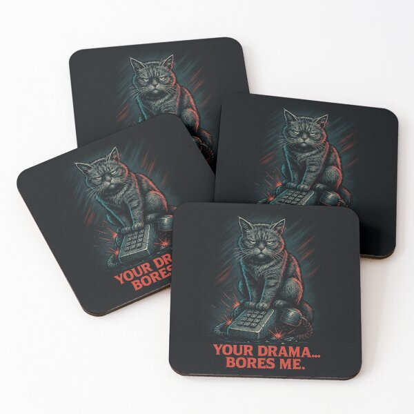 Item preview, “Bored Metal Cat – 80s Heavy Comic Style Sarcastic Art” designed and sold by catastrocat.