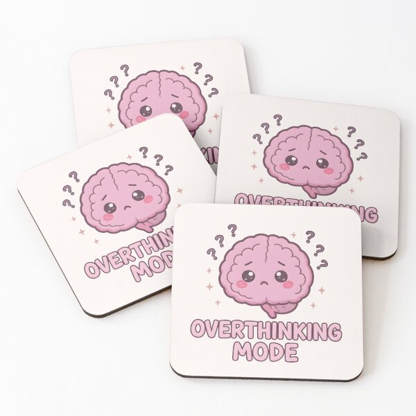 Item preview, Overthinking Mode – Cute Kawaii Brain Anxiety Humor Design designed and sold by PureBrain.