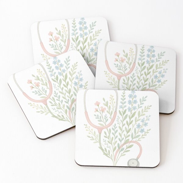 Artikelvorschau, Florales Stethoskop Nurse Design – Botanisches Pflege Motiv für Krankenschwestern & Pflegekräft entworfen und verkauft von PrintedWithSoul.