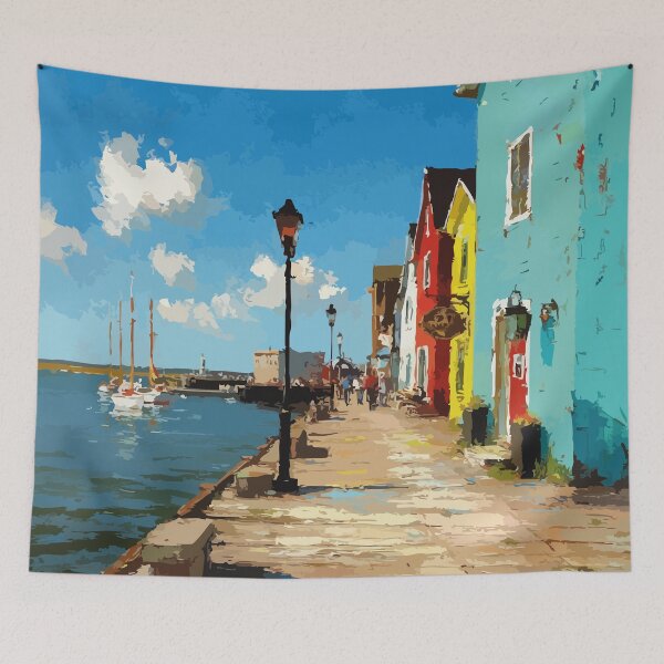 Item preview, Summerside Prince Edward Island | Colourful Waterfront Poster designed and sold by TuncGK.