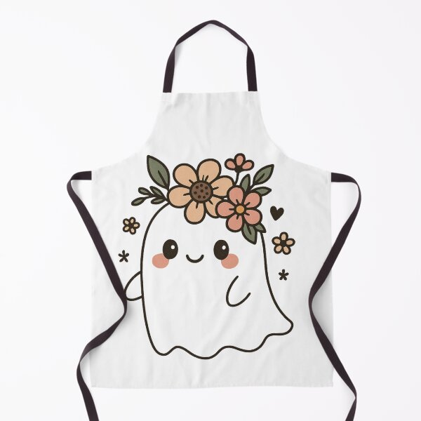 Item preview, Cute Floral Ghost – Kawaii Halloween Illustration designed and sold by Papier Atelier Art.