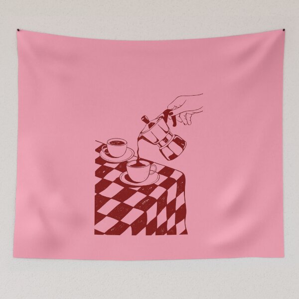 Item preview, Pouring Coffee Table Illustration (Pink) designed and sold by pointense.