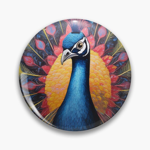 Item preview, Action painting of a peacock designed and sold by Boxing Kangaroo Retail Company.