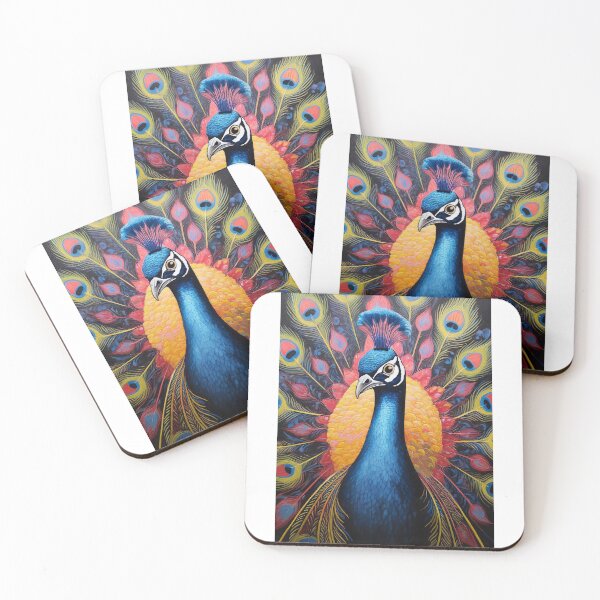 Item preview, Action painting of a peacock designed and sold by Boxing Kangaroo Retail Company.