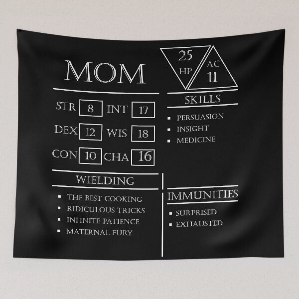 Item preview, Mom Stats - Character Sheet - White designed and sold by EchoTheBard.