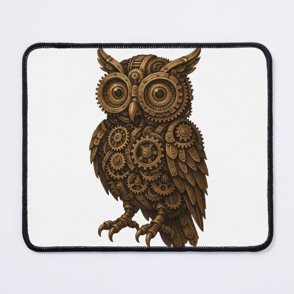 Item preview, Steampunk Owl – Vintage Mechanical Illustration designed and sold by Papier Atelier Art.