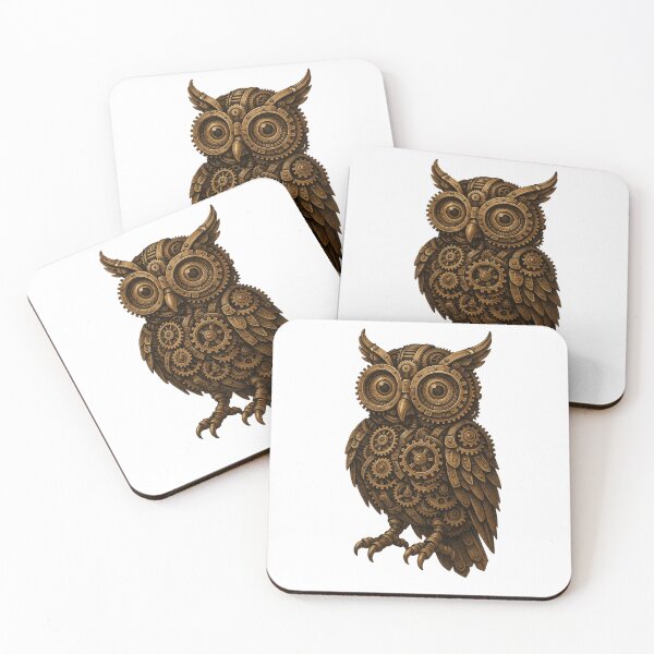 Item preview, Steampunk Owl – Vintage Mechanical Illustration designed and sold by Papier Atelier Art.