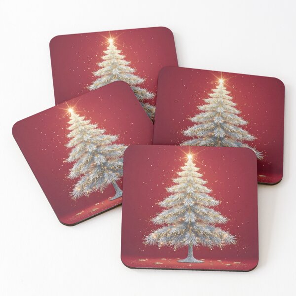 Item preview, Elegant white and gold Christmas tree with star designed and sold by Djantrix.
