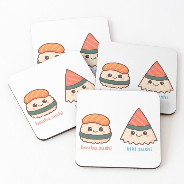 Item preview, Bouba Sushi vs Kiki Sushi – Cute Kawaii Food Battle | Funny Linguistics & Cognitive Science Design designed and sold by Nerd Romance Café.