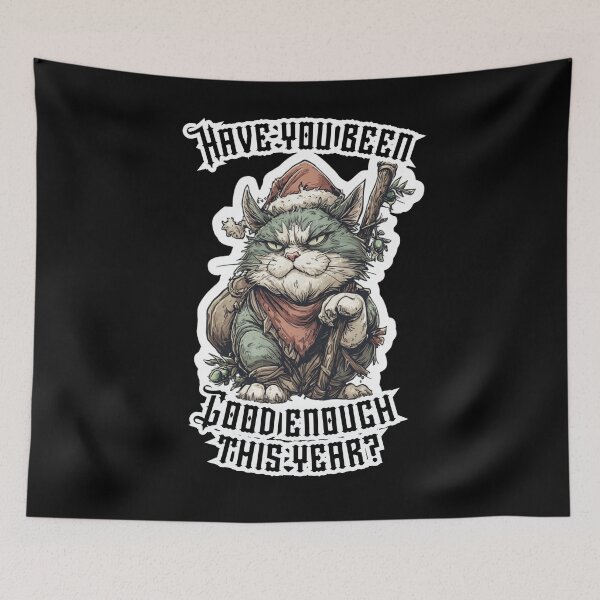Item preview, Santa Cat Judgment – Have You Been Good Enough? Funny christmas design designed and sold by KZurHTPC.