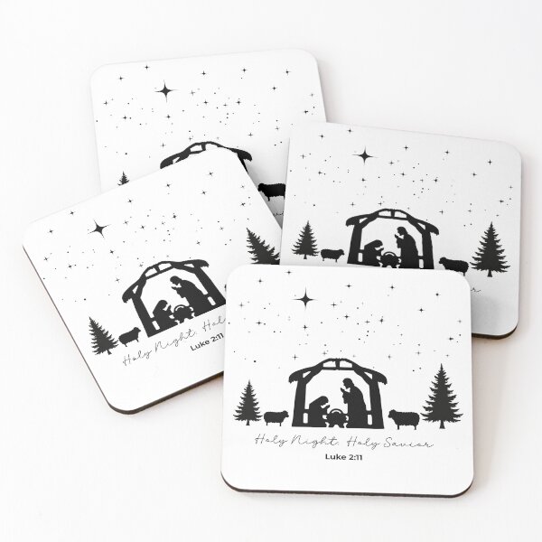 Item preview, Holy Night, Holy Savior – Nativity Silhouette Christmas Design designed and sold by Illustrated Faith.