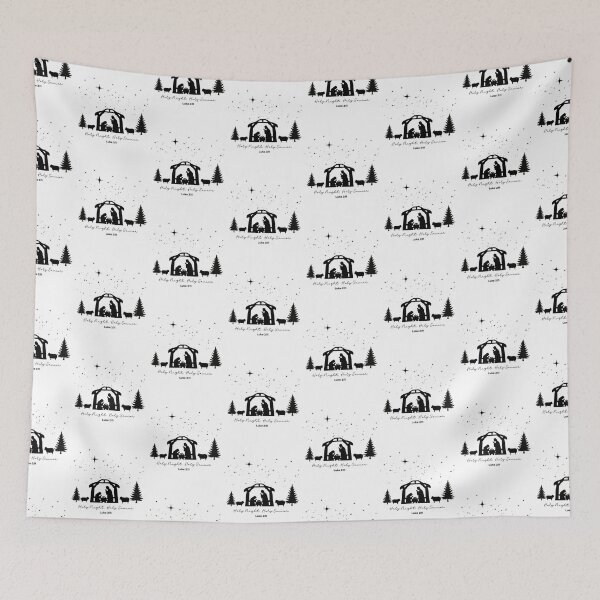 Item preview, Holy Night, Holy Savior – Nativity Silhouette Christmas Design designed and sold by Illustrated Faith.