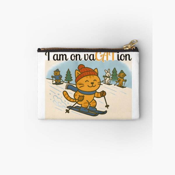 Item preview, Skiing Cat with Animal Friends – Cute Winter T-Shirt “I am on vaCATion” designed and sold by SVALANART.