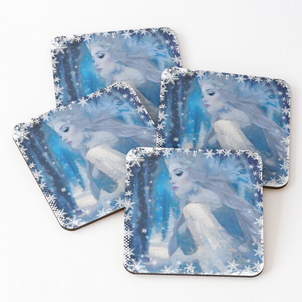 Item preview, Enchanted Snow Queen in Winter Forest - Fantasy Ice Princess Art designed and sold by Sandy Richter.