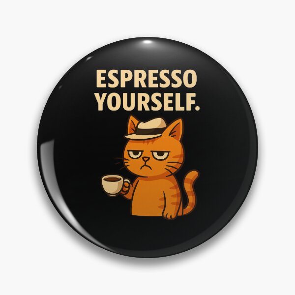 Artikelvorschau, Espresso Yourself – Lustige Katze mit Kaffee – Funny Coffee Cat Pun Design entworfen und verkauft von MOAVE-Design.