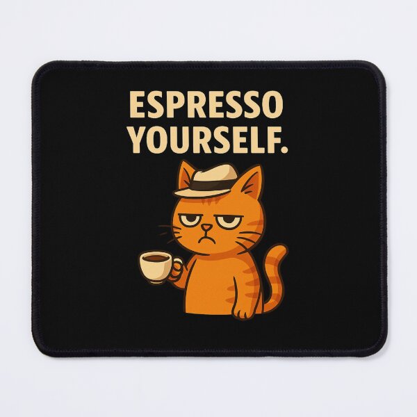 Item preview, Espresso Yourself – Funny Cat with Coffee – Funny Coffee Cat Pun Design designed and sold by MOAVE-Design.