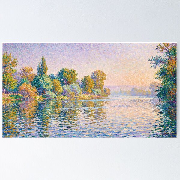 Artikelvorschau, Gemini Pointillist Sunrise Over Water entworfen und verkauft von LumAIere.com.