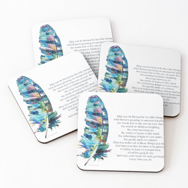Item preview, Blessings And Gratitude Feather Art designed and sold by Sharon Cummings Art.