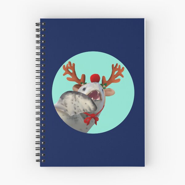 Item preview, Leopard seal reindeer on light blue dot designed and sold by GivernyKate.