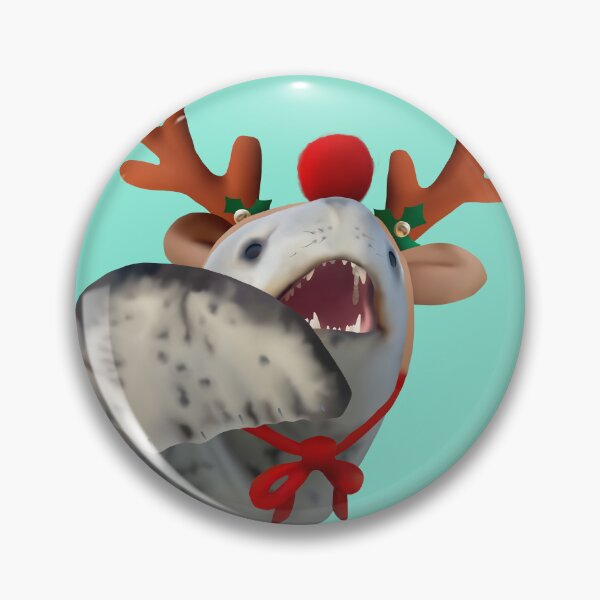 Item preview, Leopard seal reindeer on light blue dot designed and sold by GivernyKate.